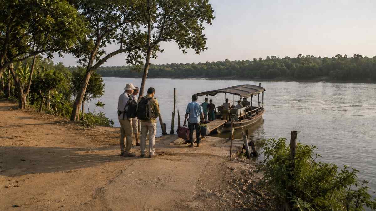 Boat safari on the water at Bhitarkanika National Park during the early morning slot