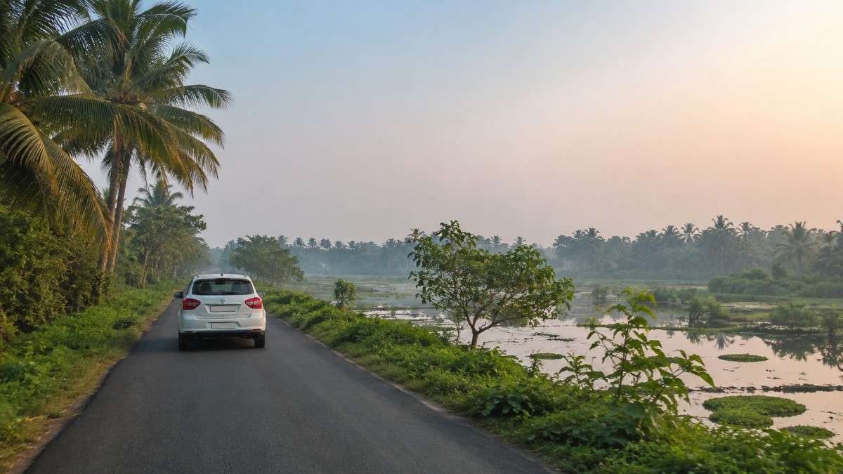 Early morning drive from Kendrapara toward Bhitarkanika National Park